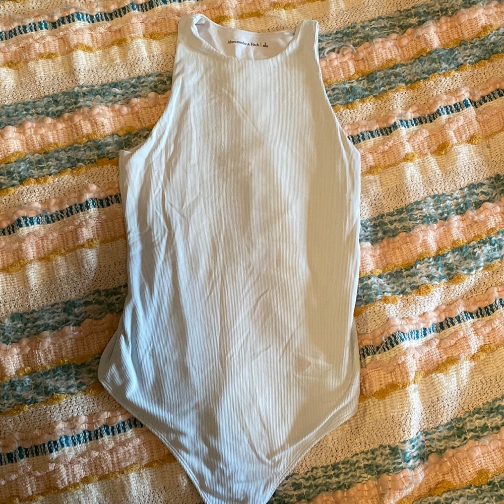 Baby Blue Ribbed Abercrombie Bodysuit